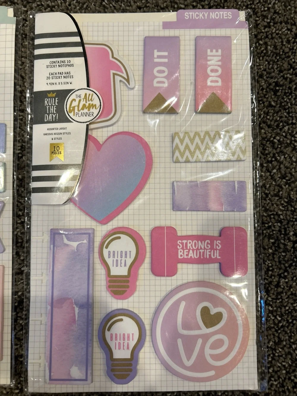 Pastel Sticky Note Set by - Pink, Lavender & Mint